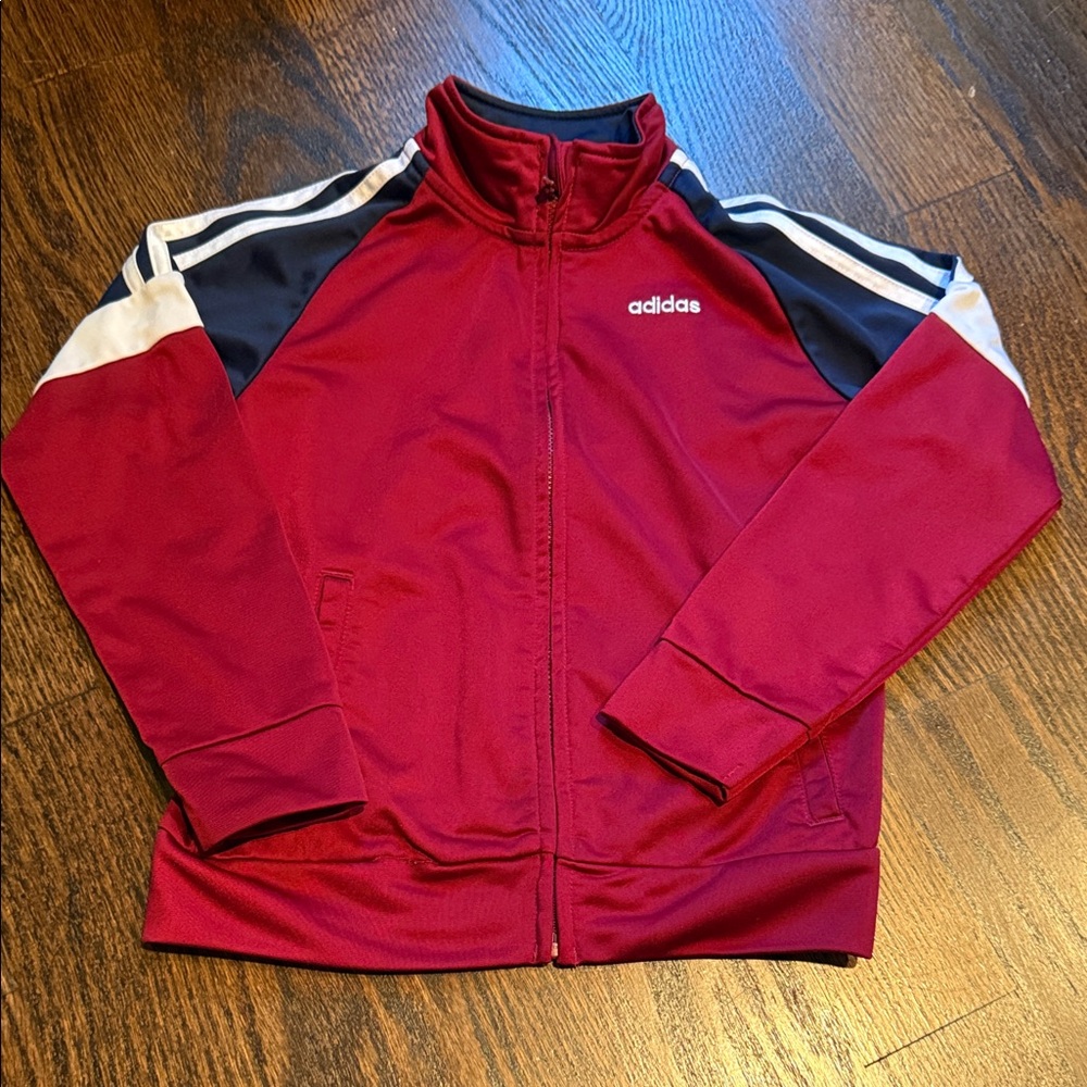Adidas Burgundy and Navy Track Jacket